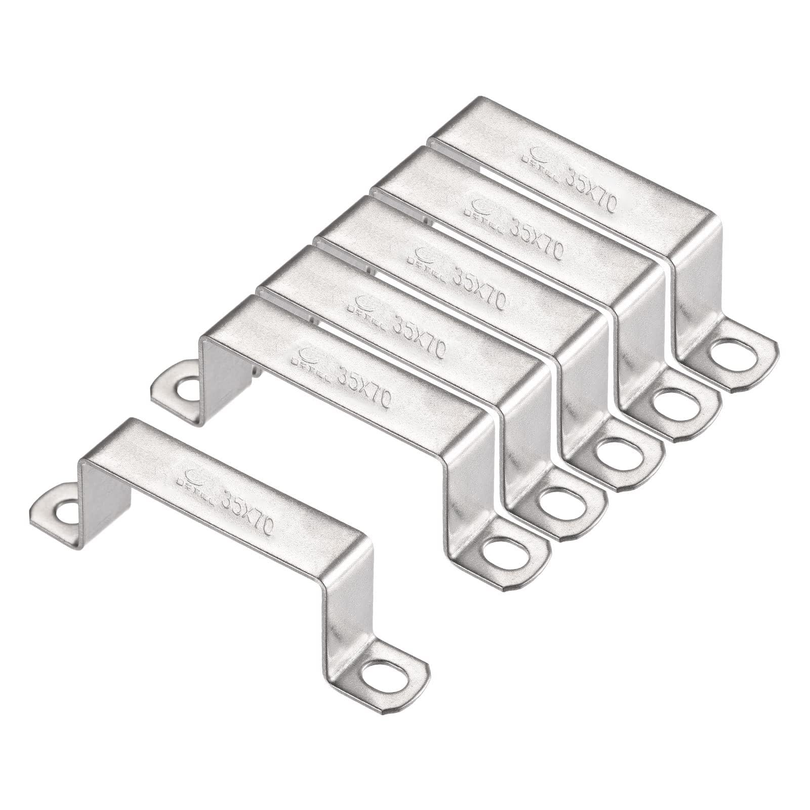 Unifizz 33 x 70mm U Shaped Strut Connector Bracket 304 Stainless Steel Door Closed Bar Holder 6pcs