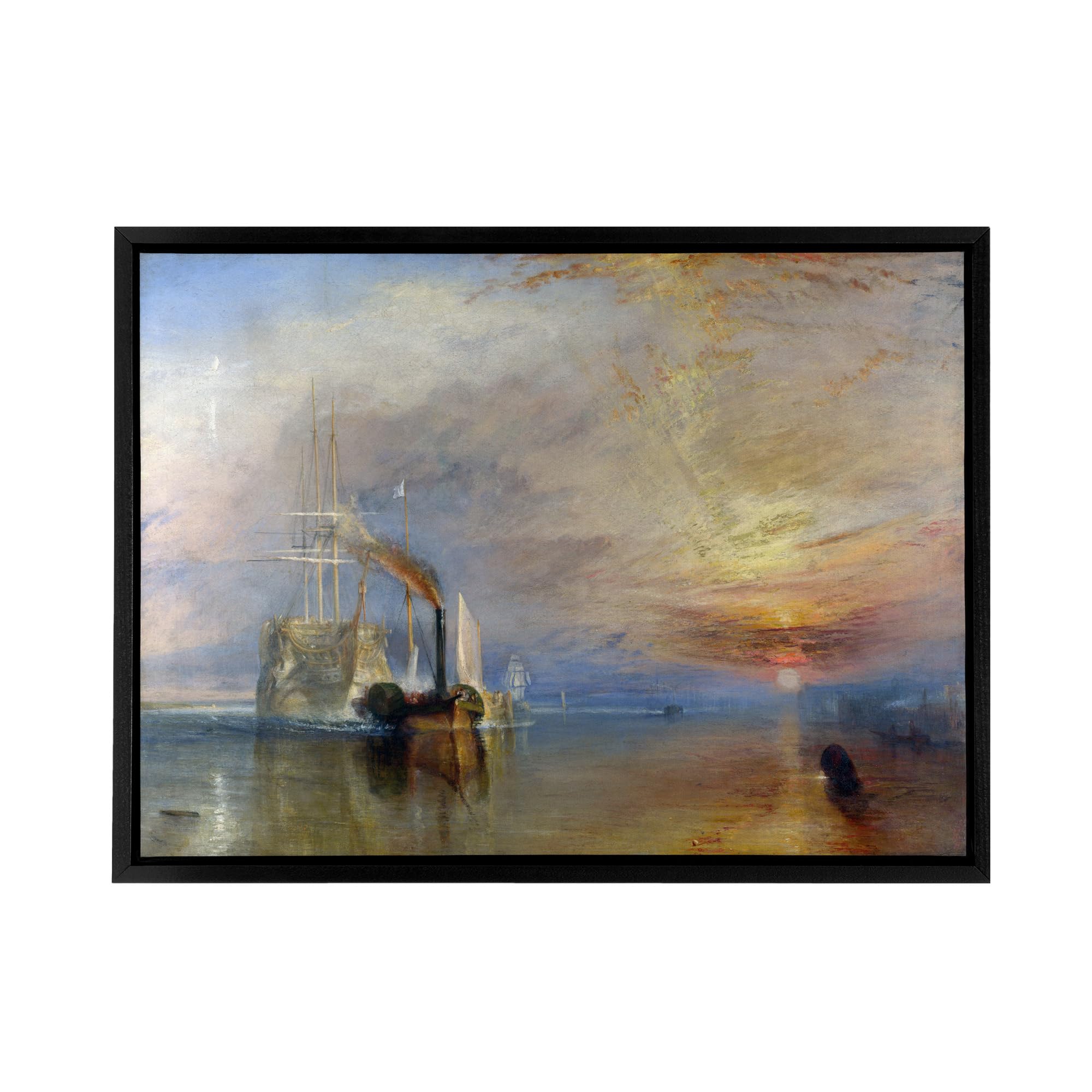 Artery8 JMW Turner The Fighting Temeraire Ship Framed Canvas Wall Art Print W12" x H16"