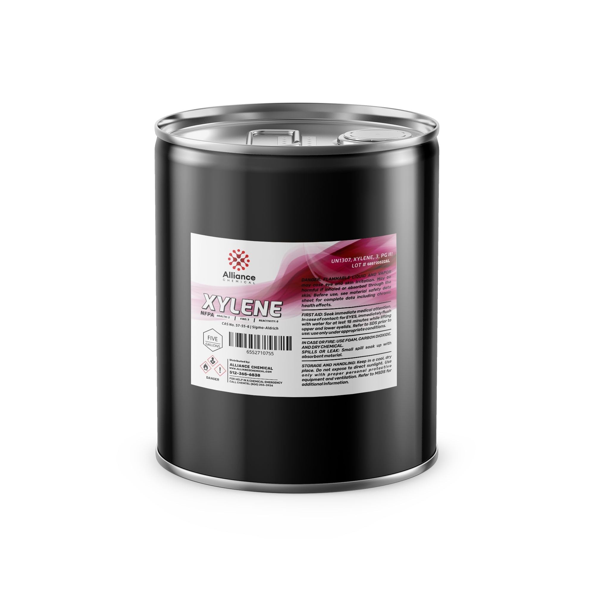 Xylene - 4 x 5 Gallon Pails – for Industrial Cleaning, degreasing, Paint thinning, Adhesive Formulation, and Chemical Processing
