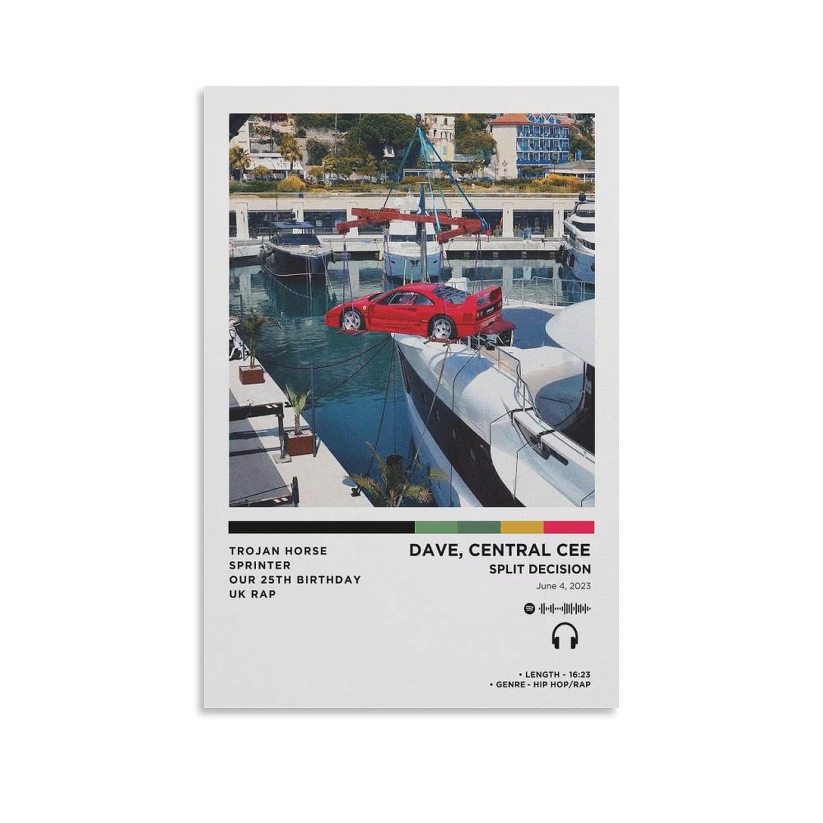 DAXXIN Dave Central Cee - Split Decision 18 Canvas Poster Wall Decorative Art Painting Living Room Bedroom Decoration Gift Unframe-style24x36inch(60x90cm)