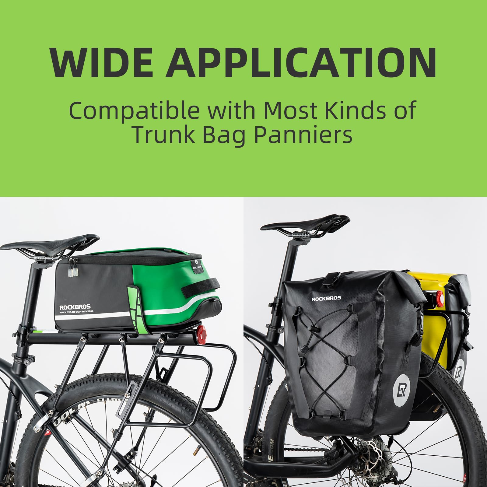Porte-Bagages Arrière Vélo Flexzion - Capacité 50kg - Aluminium - Pour Roues 66-71,1cm - Noir
