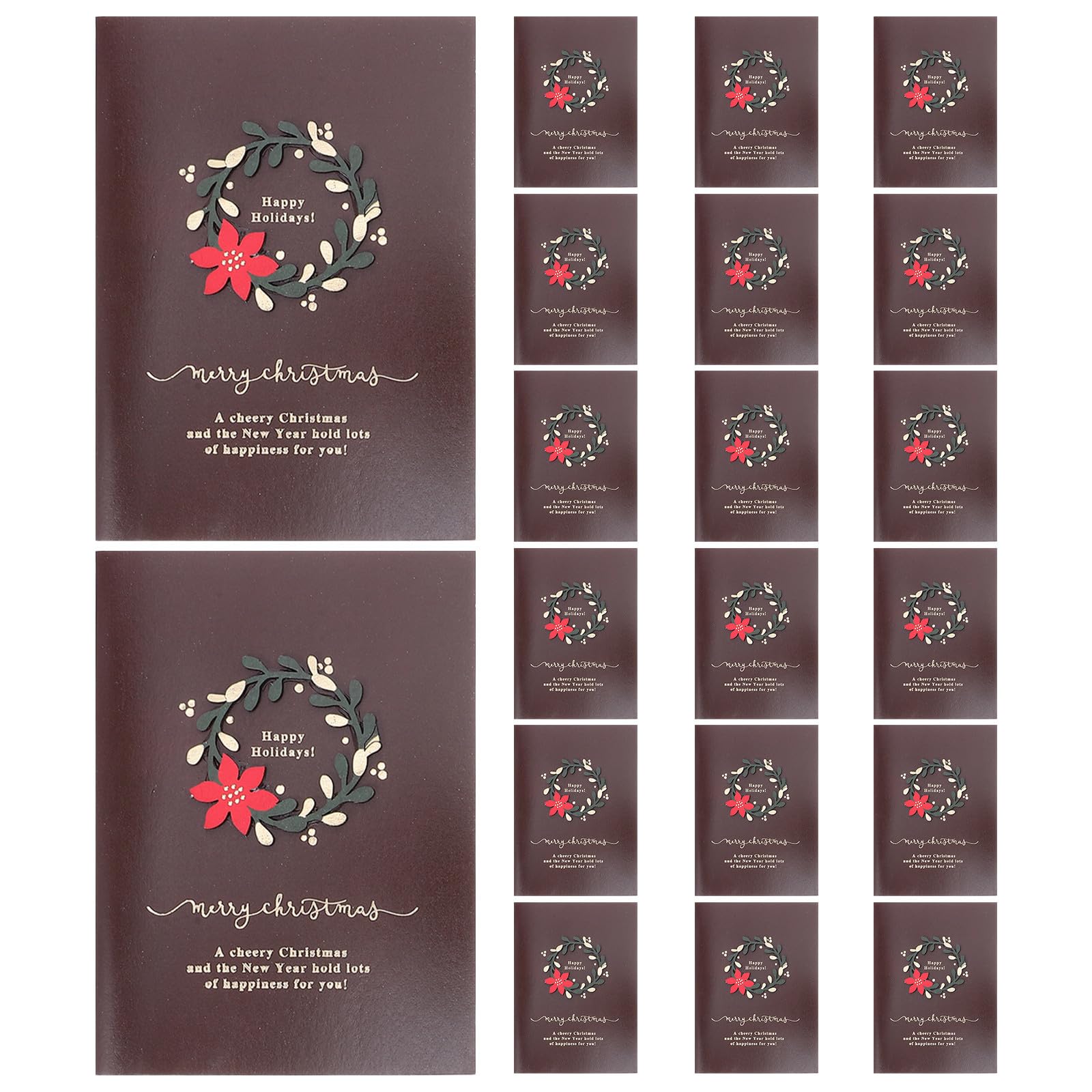 SHINEOFI 60 Sets Vintage Weihnachtskarte aus Papier mit Umschlägen für