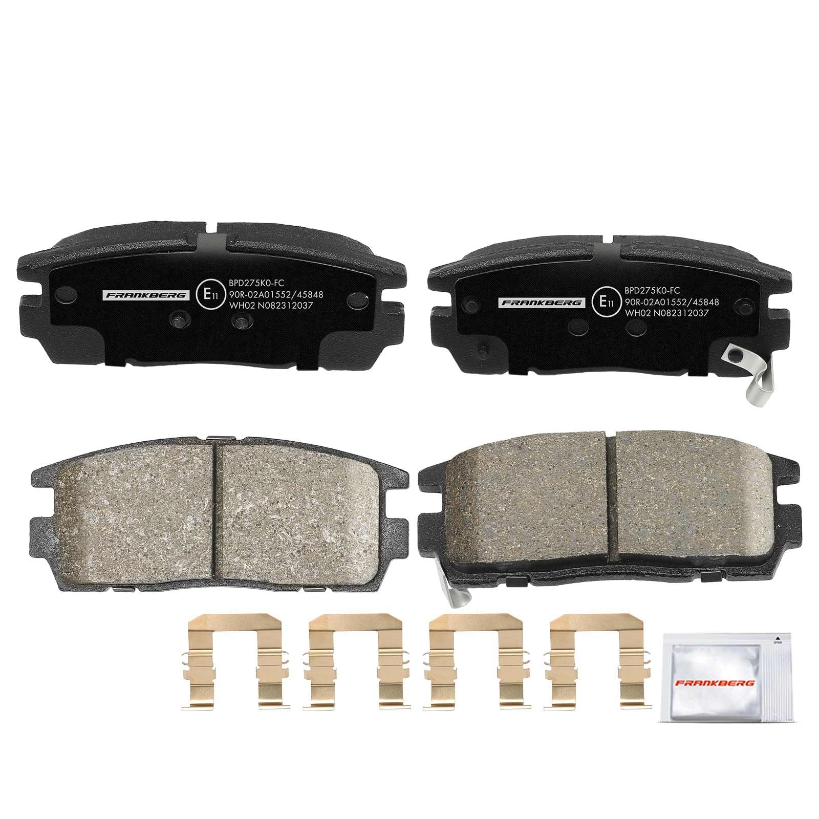 Frankberg 1 set freni incl. 2 dischi freno + 4 pastiglie freno posteriori | Compatibile con: Captiva C100 C140, Captiva Sport, Captiva Van C100, Antara L07