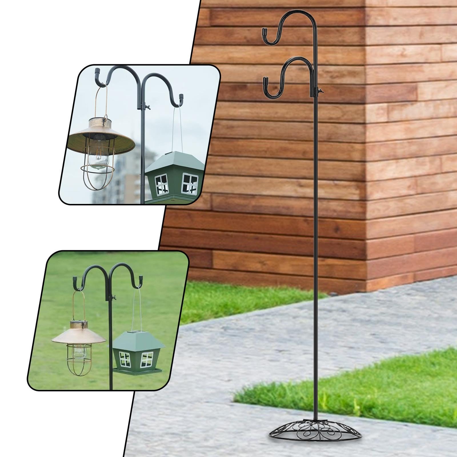 Colcolo Soporte de Gancho de Pastor para Poste de pie, Resistente, para césped, Patio, exhibición, Gancho de jardín para Colgar carillón de Viento, Linterna