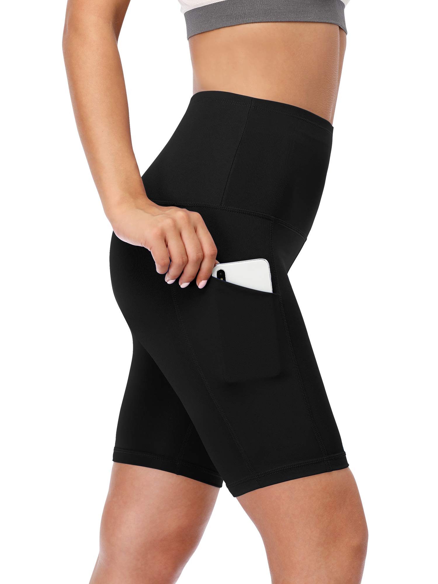 Cadmus Damskie spodenki do jogi z wysokim stanem, 7,6 cm 15,2 cm, 20 cm, uczucie nagości, trening, bieganie, rowerzysta