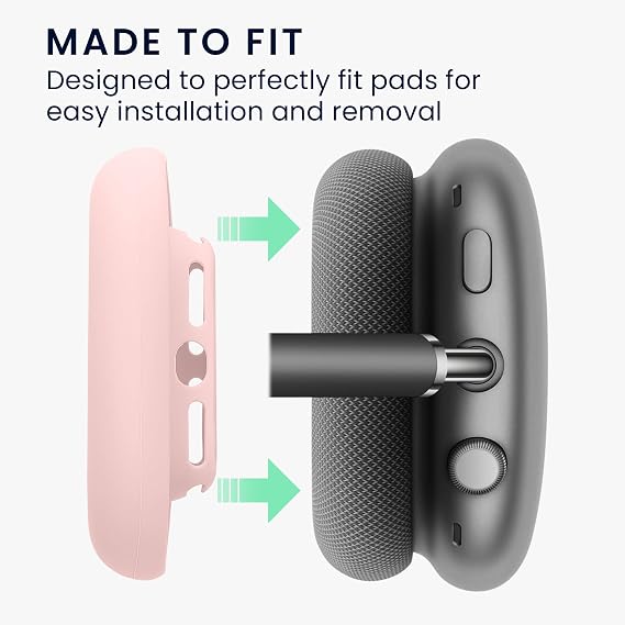 kwmobile Protective Case Compatible With Apple AirPods Max Cover - Silicone Headphones Case - Dusty Pink