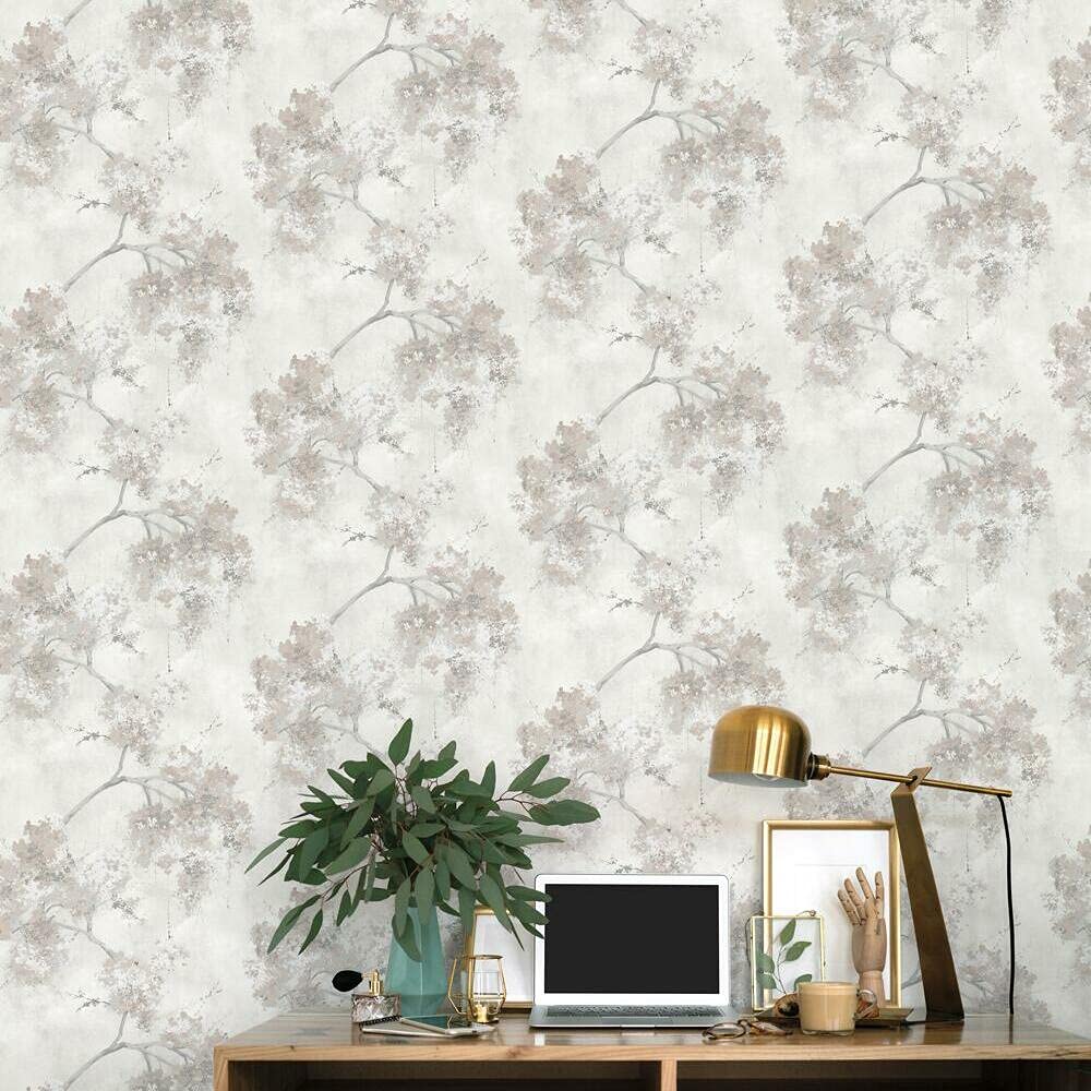 RoomMates RMK11463RL Pink and Teal Weeping Cherry Tree Blossom Peel and Stick Wallpaper, 45.7 x 47.9 cm - Image 2