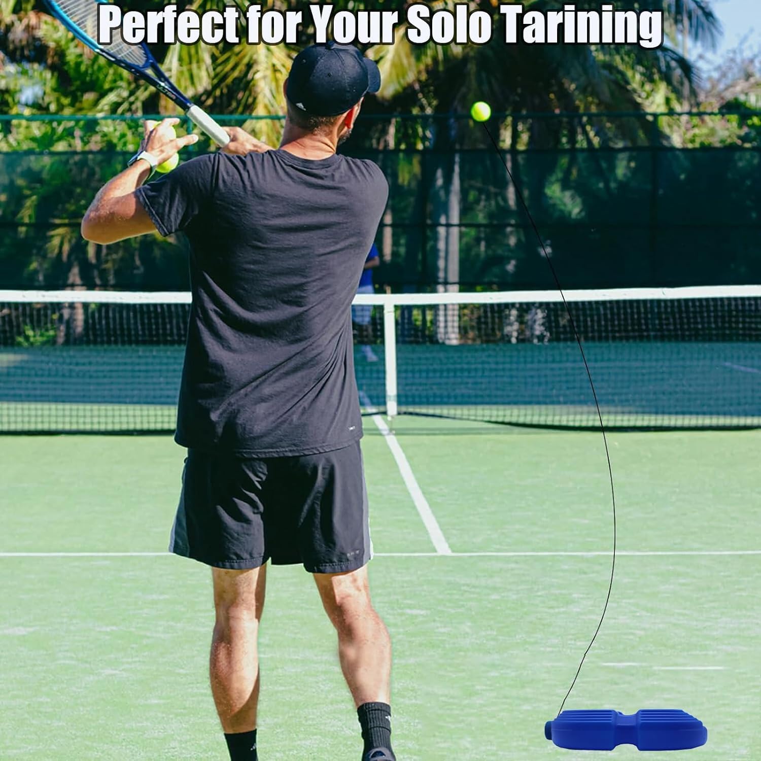 GVB ENTERPRISE Self Tennis Practice Ball with String, Tennis Trainer Rebound Ball for Boys & Girls, Convenient Solo Tennis Training Gear Set, Self-Practice Tennis Set 2