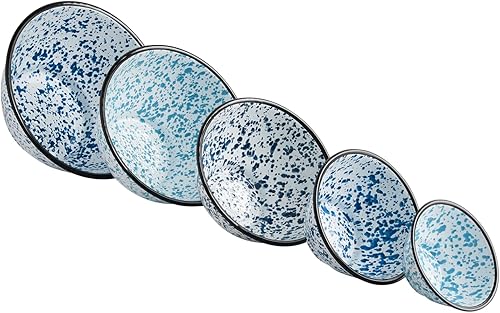 Miniatura 1 de Creative Co-Op Juego de 5 cuencos azules para salpicaduras