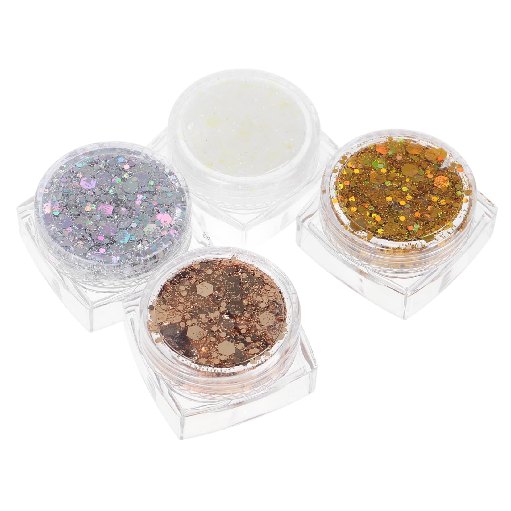 FOMIYES Sparkling Mermaid Makeup for Boys and Girls 4 Color Hair Glitter Set Non-Glue Body Glitter for Parties Festivals