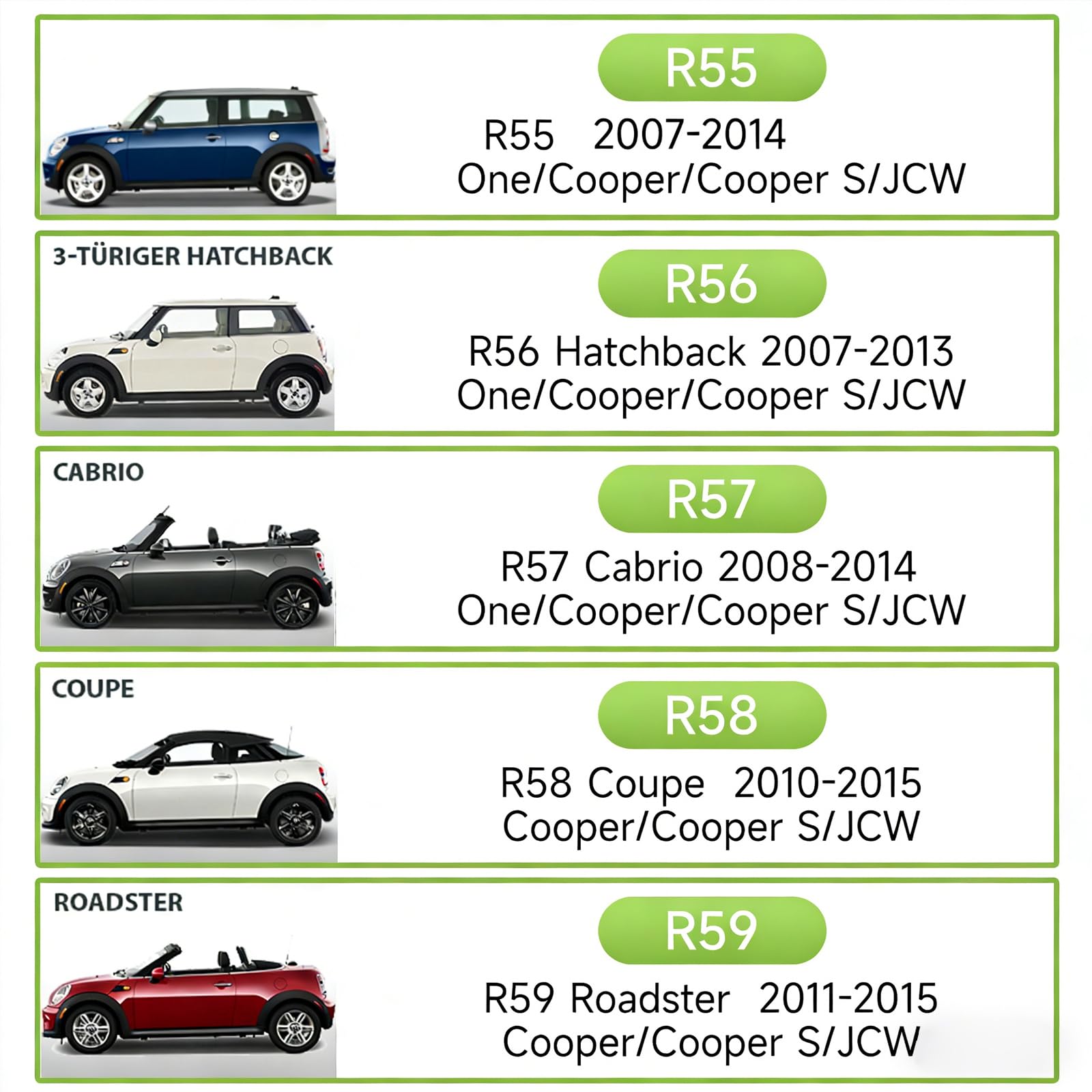 Autotür-Aufbewahrungsbox für MINI Cooper R55 R56 R57 R58 R59, Original-Fahrzeugdaten-Modellierung Beflocktes ABS-Organizer-Tablett (2 Stück), Erweitert Innenraumstauraum ohne Türfunktion zu blockieren