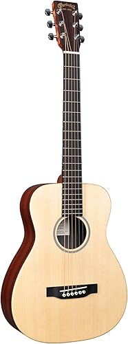 Martin LX1E guitarra acústica con electrónica Fishman Sonitone, con tapa de abeto sólido de Sitka, modificada O - cuerpo de boltaron w/red con