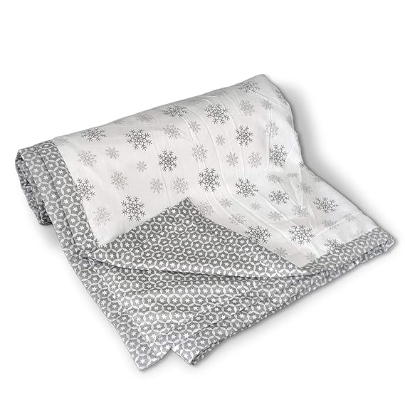 Florida Cotton Single Bed All Season Reversible AC Dohar (Grey, 146x220 CM)