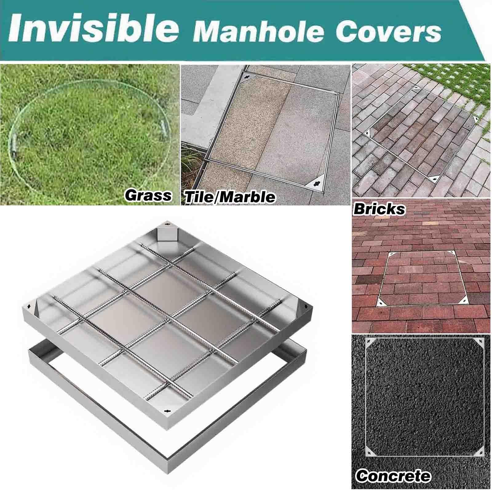 Cubierta de tanque séptico resistente, 16,5 x 16,5 cm, diseño de montaje empotrado, tapa de cámara de aguas residuales duradera para amoladoras, ideal para patios al aire libre y uso comercial