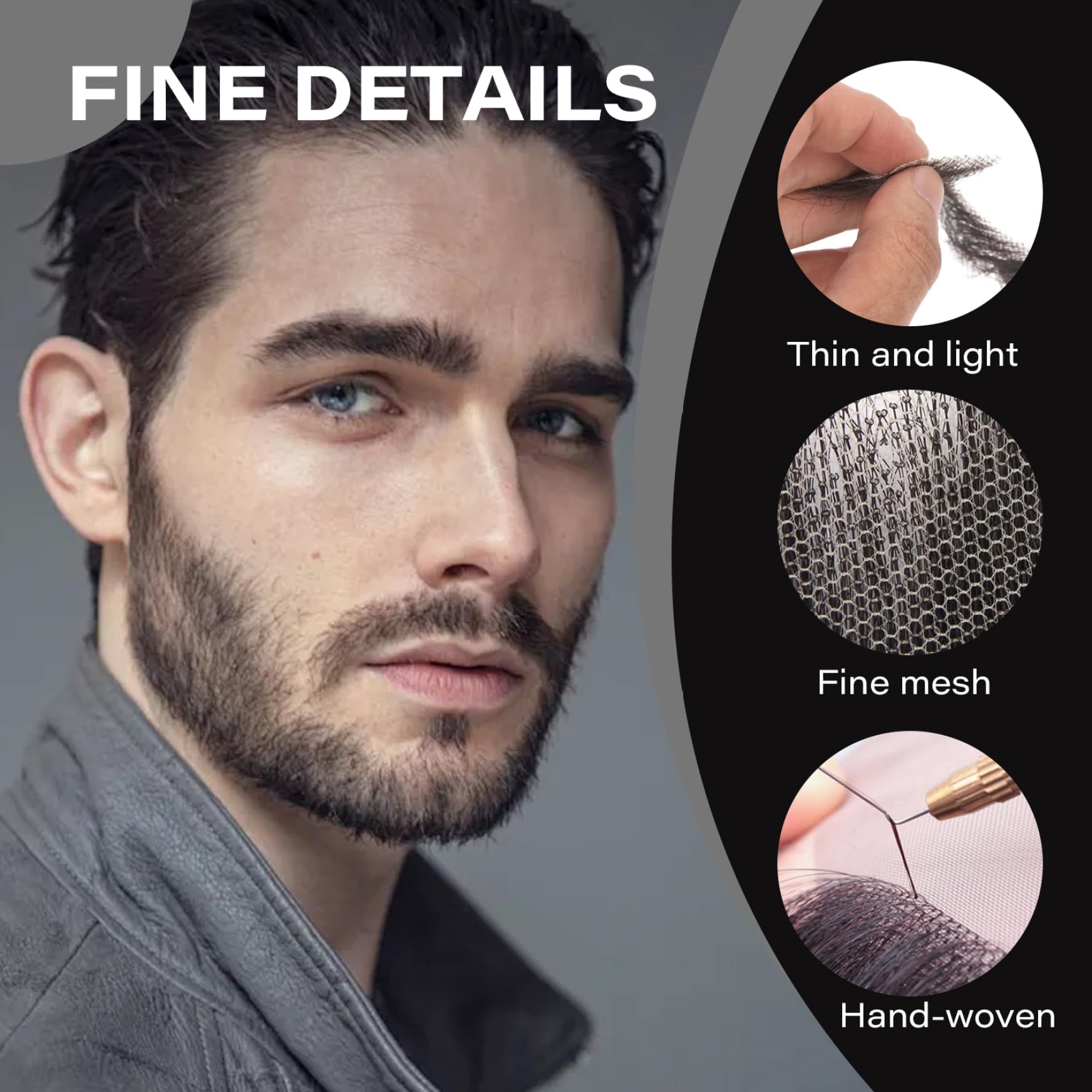 4 Barbe Finte Autoadesive - Barba Finta Realistica Per Costumi | Halloween E Cosplay | Facile Da Applicare - Foto 6