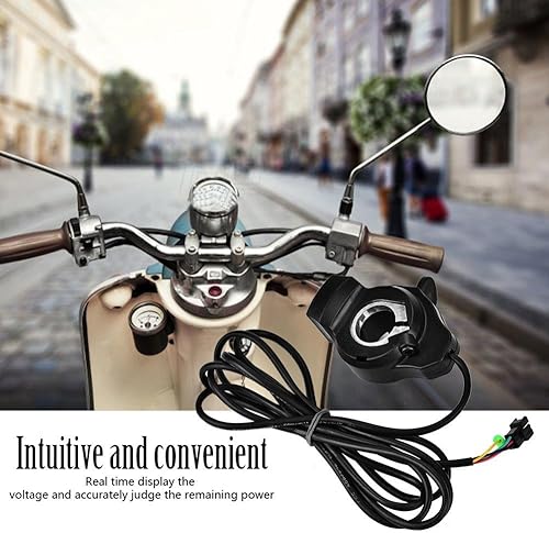 Miniatura 3 de TOPINCN Pulgar Acelerador Control de Velocidad LCD Voltaje de la Batería Accesorio de Pantalla Eléctrica Scooter Bicicleta Eléctrica 12V - 99V