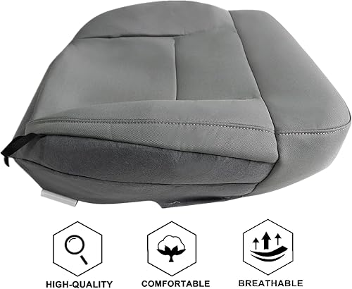 Miniatura 13 de NLQR Funda de asiento de repuesto para parte inferior del conductor, color ébano, piel de microfibra negra compatible con Ford F150 Lariat XL 2004