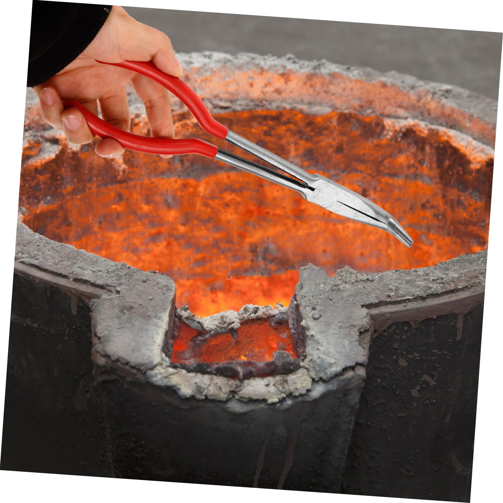 TEHAUX 4stücke Casting Gold Tong Melting Furnace Clamp Plier Professionelle Tiegelzange Für Schmelzen Und Gießen Von Edelmetallen Hochgradig Korrosionsbeständig Ergonomisches Design