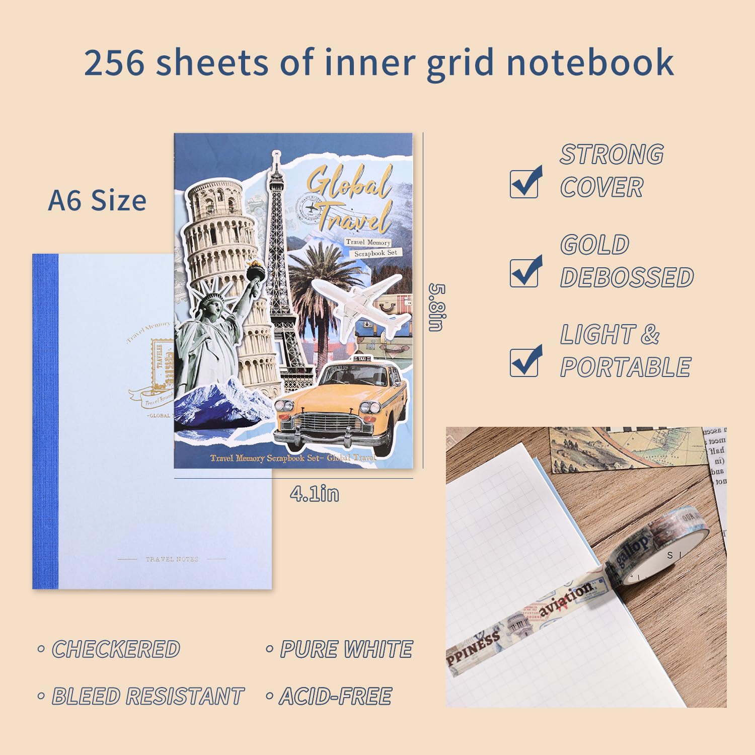 emmoolife Vintage Aesthetic Scrapbooking Supplies Kit, s Botanical Bullet Junk Journal Kit with Journaling Supplies, Tweezers, A6 Grid Notebook,Stationery,Sticker, Birthday Craft Gift for Adult: Journey