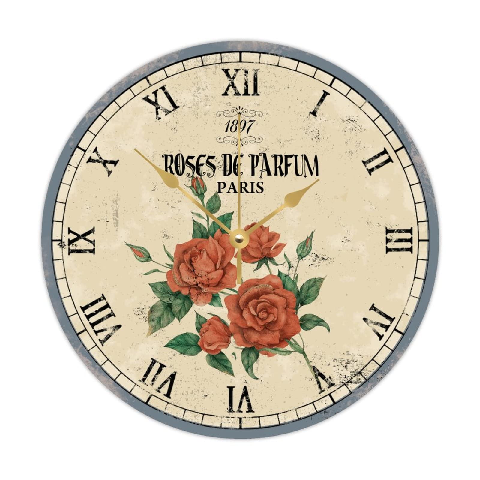 Horloge murale vintage en bois silencieuse pour chambre sans bruit de tic-tac