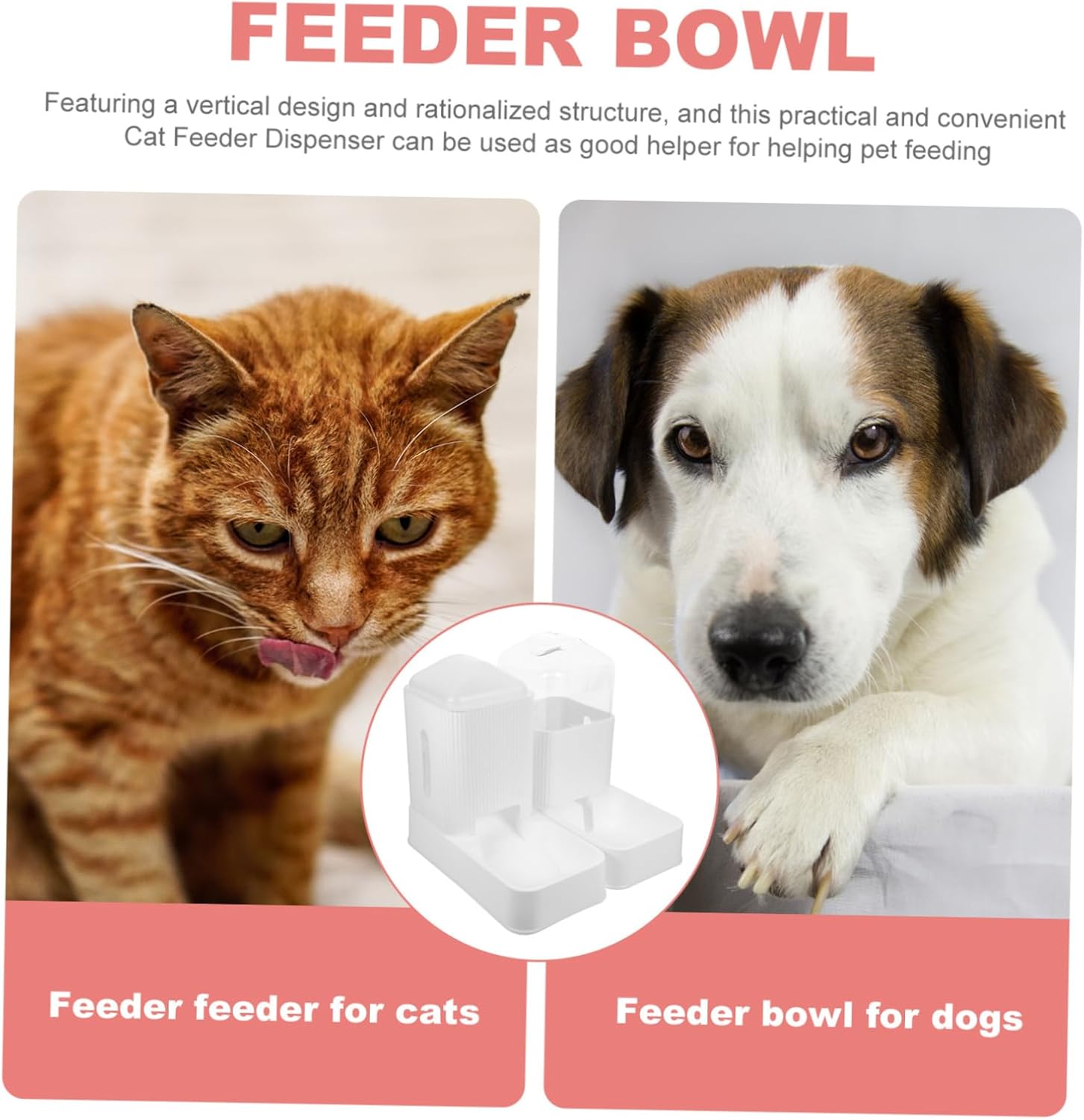 BESPORTBLE 1set Automatic Feeder Dispenser Detachable Pet Food and Water Station Lightweight and Design for Convenient Feeding and Hydration