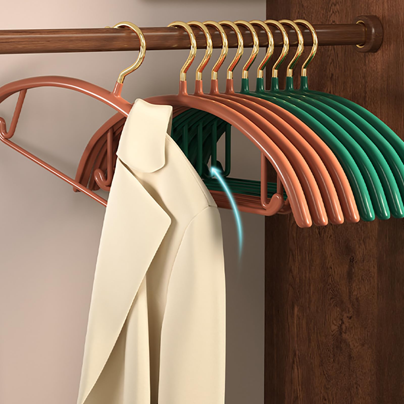 Perchas de Diseño Multifunción Que Ahorra Espacio, Perchas Antideslizantes No Dejan Marcas, Percheros Resistentes con Ranuras para los Hombros, para Chaquetas, Pantalones y Blusas