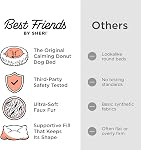 Best Friends by Sheri L'originale Donut Dog et Cat Bed en Shag Fur, Gris givré, Petit, 23x23
