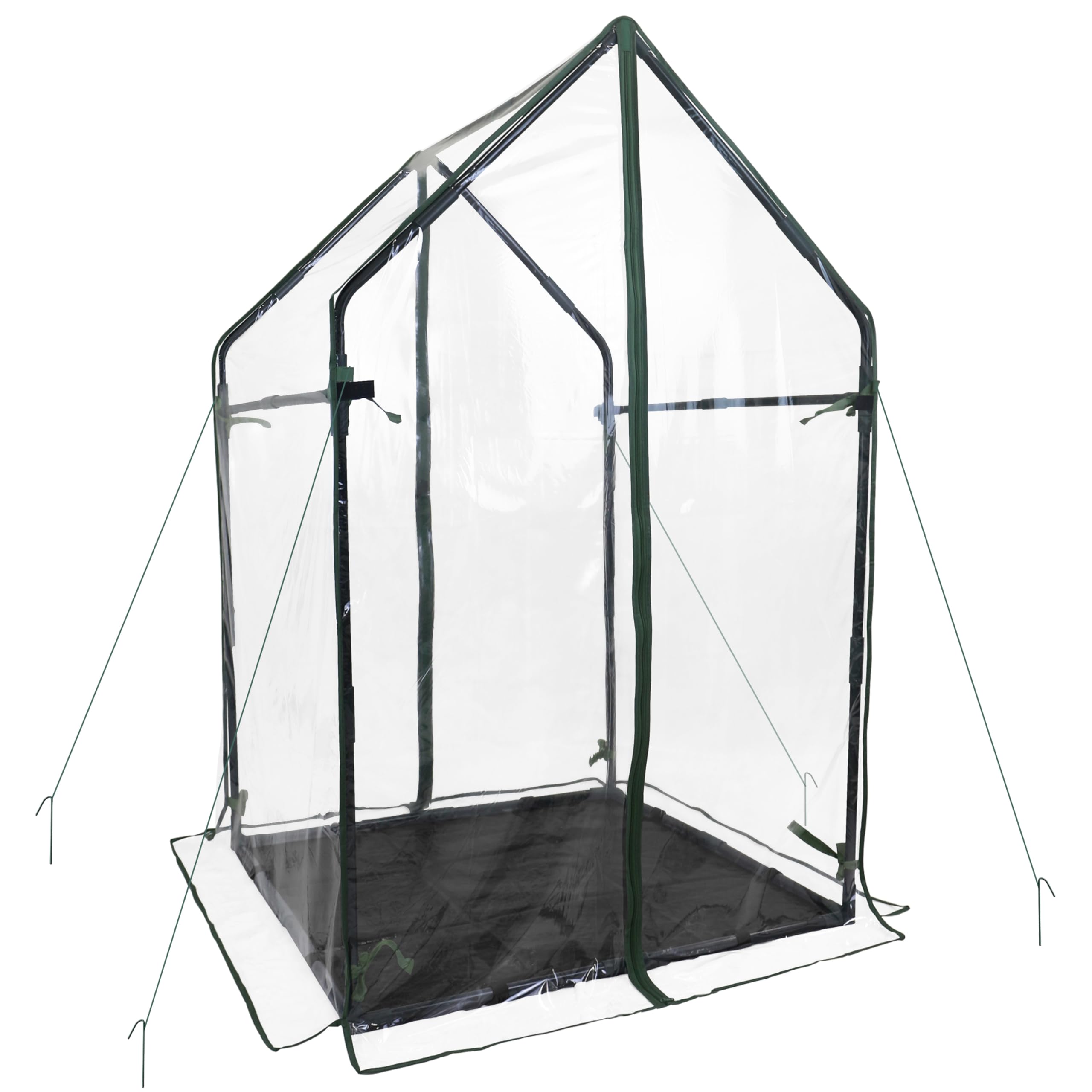 Gardzen Mini Greenhouse with Waterproof Bottom, Portable Green House with Strong Metal Frame, Small Green House for Outside and Inside Use,36.2"(L) x36.2(W) x59.5(H)
