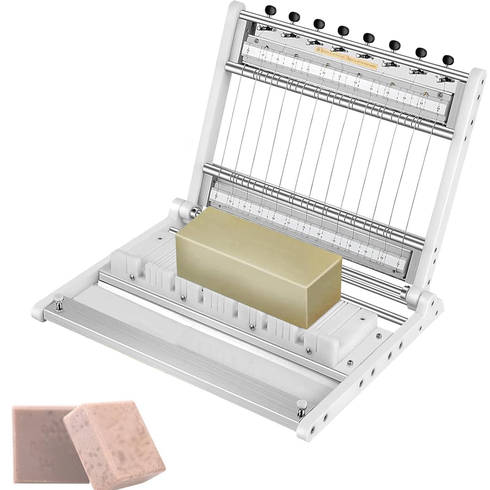 HCZKIUJY Multi-Wire Soap Cutting Machine with Needle, Professional Soap Cutter & Molds Kit for Handmade Soap Making – Stainless Steel Wire Slicer, DIY Soap Craft Supplies