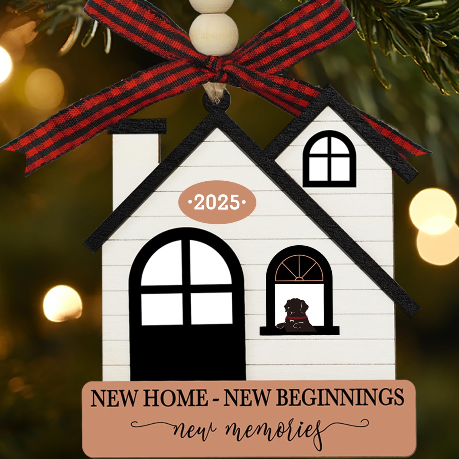 New Home Gift Ideas, New Home Ornament 2025 - House Warming Gifts for New Homeowners Men Women, First Home Gifts for New House Couples, Dog Wooden Hanging Craft Decorations for Dog Lovers