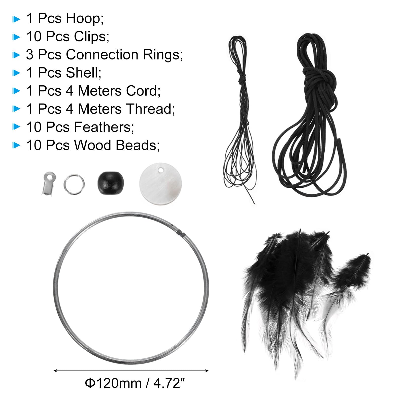 PATIKIL DIY Dream Catcher Kit, Making Dream Catcher Supplies Wall Hanging Handmade Dream Catcher Kits for Beginner Style 3, Black - Image 2
