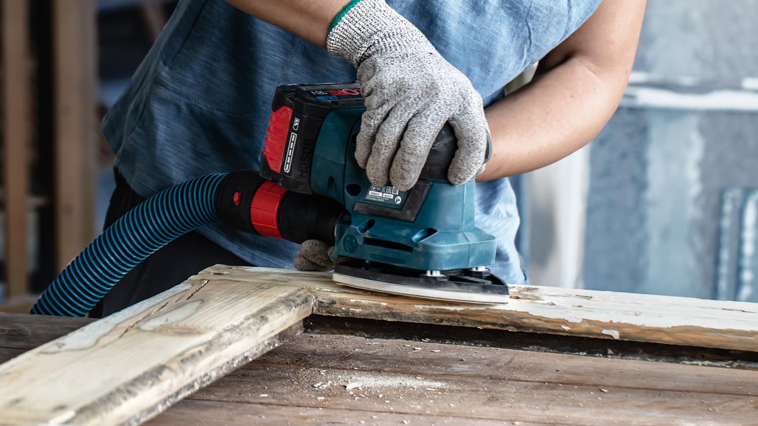 Bosch 50 hojas de lija Expert C470 con 7 agujeros (para pintura sobre madera, madera dura, diámetro de 100 x 150 mm, grano 120, accesorio profesional)