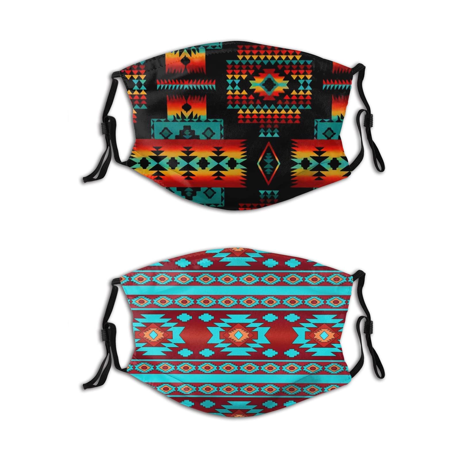 Pauyca2Pcs Native American Face Mask Reusable Adjustable Washable Balaclavas for Adults Women Men