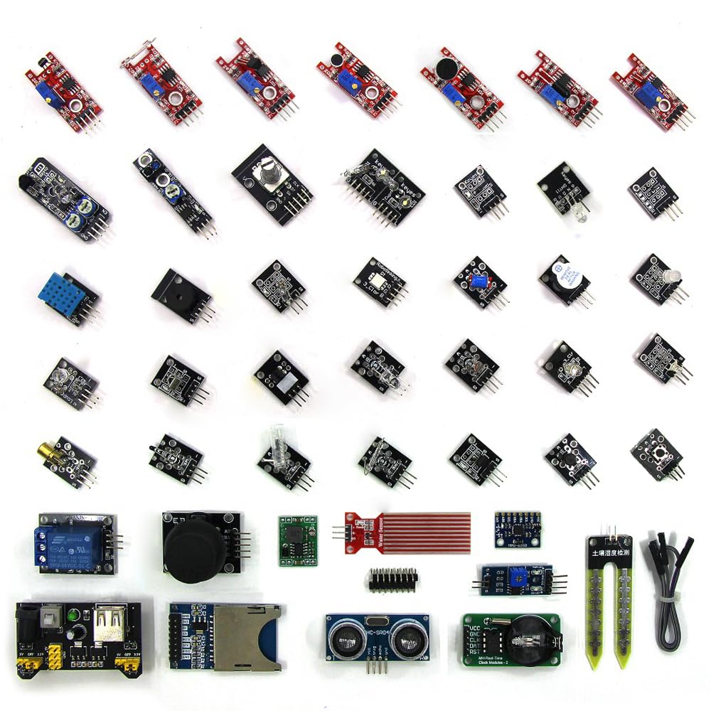 Kit moduli sensore 45 in 1 con tutorial, kit per principianti sensore elettronico compatibile con Arduino