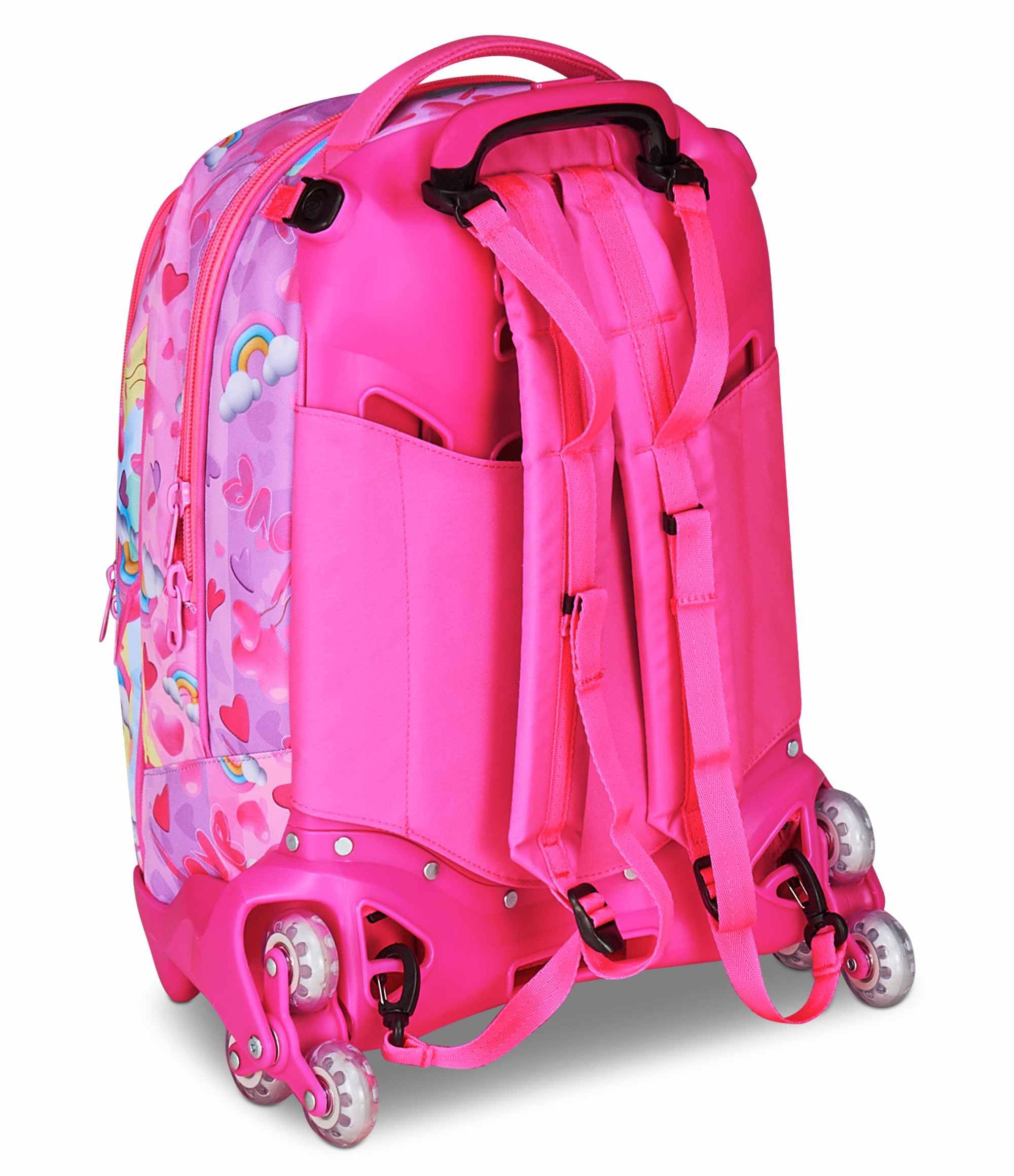 SJ GANG STYLE JAM GANG Trolley Scuola Jack 3 Ruote, Fucsia, 3 in 1, Zaino Triplo Uso con Carrello Sganciabile, 33 L, Zaino Scuola Elementare, Zaino Bambina