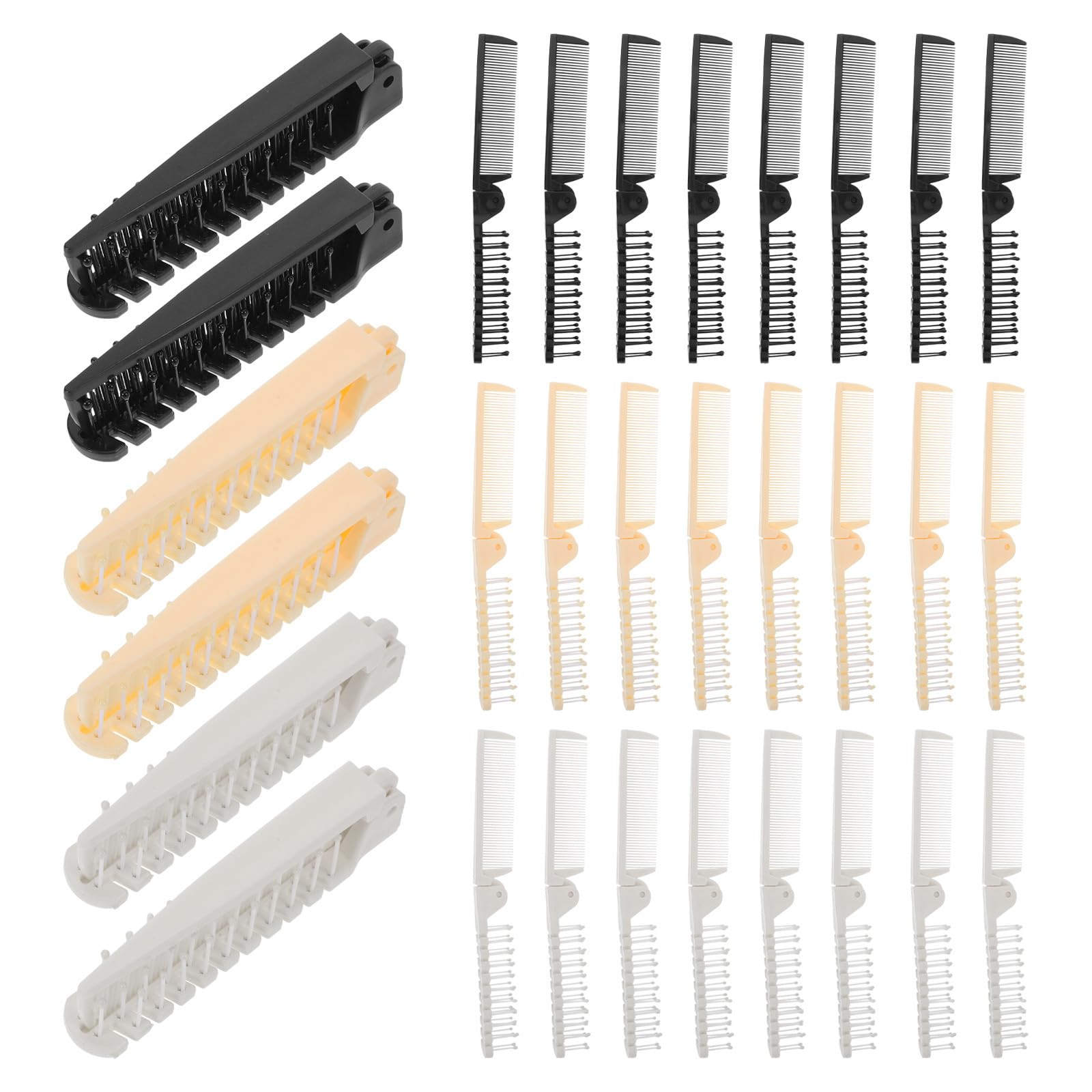 Toyvian Lot de 30 Peignes Pliables Anti-frisottis en Plastique Portable Compact Design pour Voyage et Travail Accessoires Coiffure pour Femmes et Filles