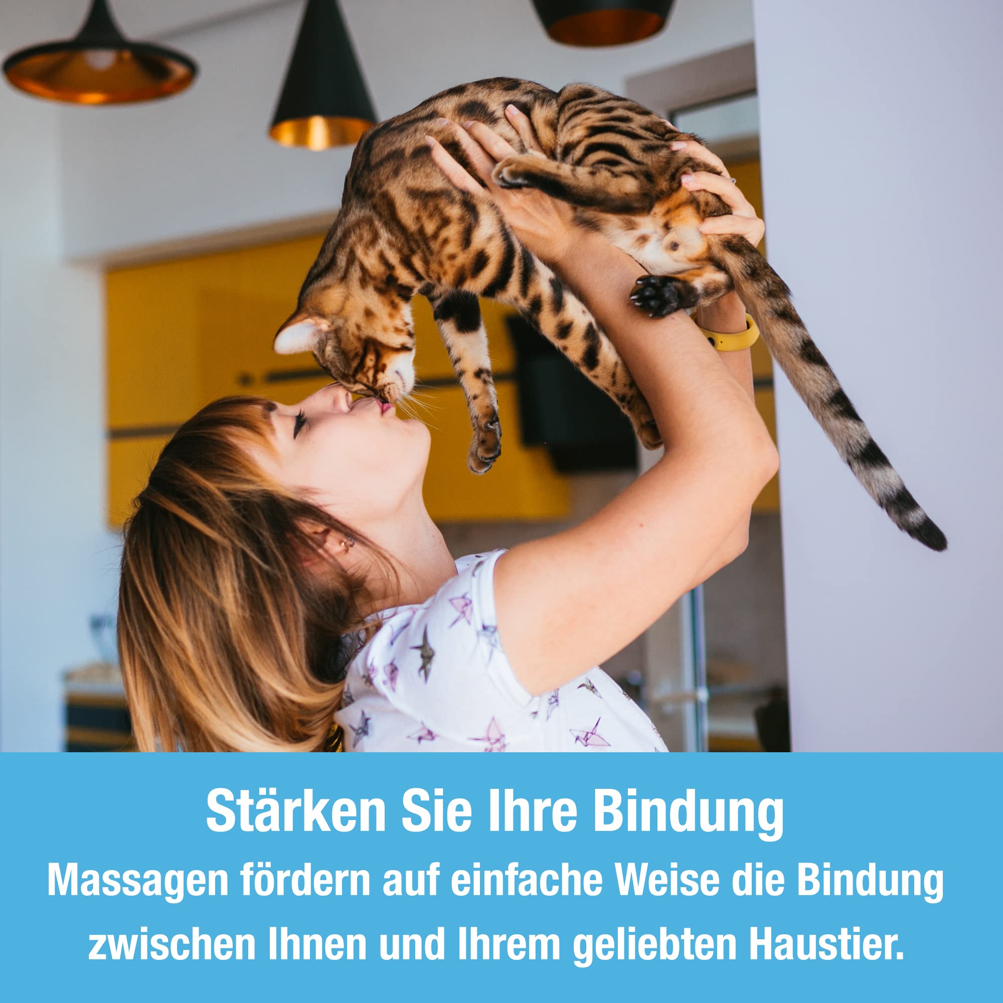 Elektrisches Handmassagegerät für Hunde und Katzen von Tilcare - Kopf- und Rückenkratzer zur Linderung von Verspannungen, Muskelverspannungen und Steifheit mit vier rotierenden Massageköpfen