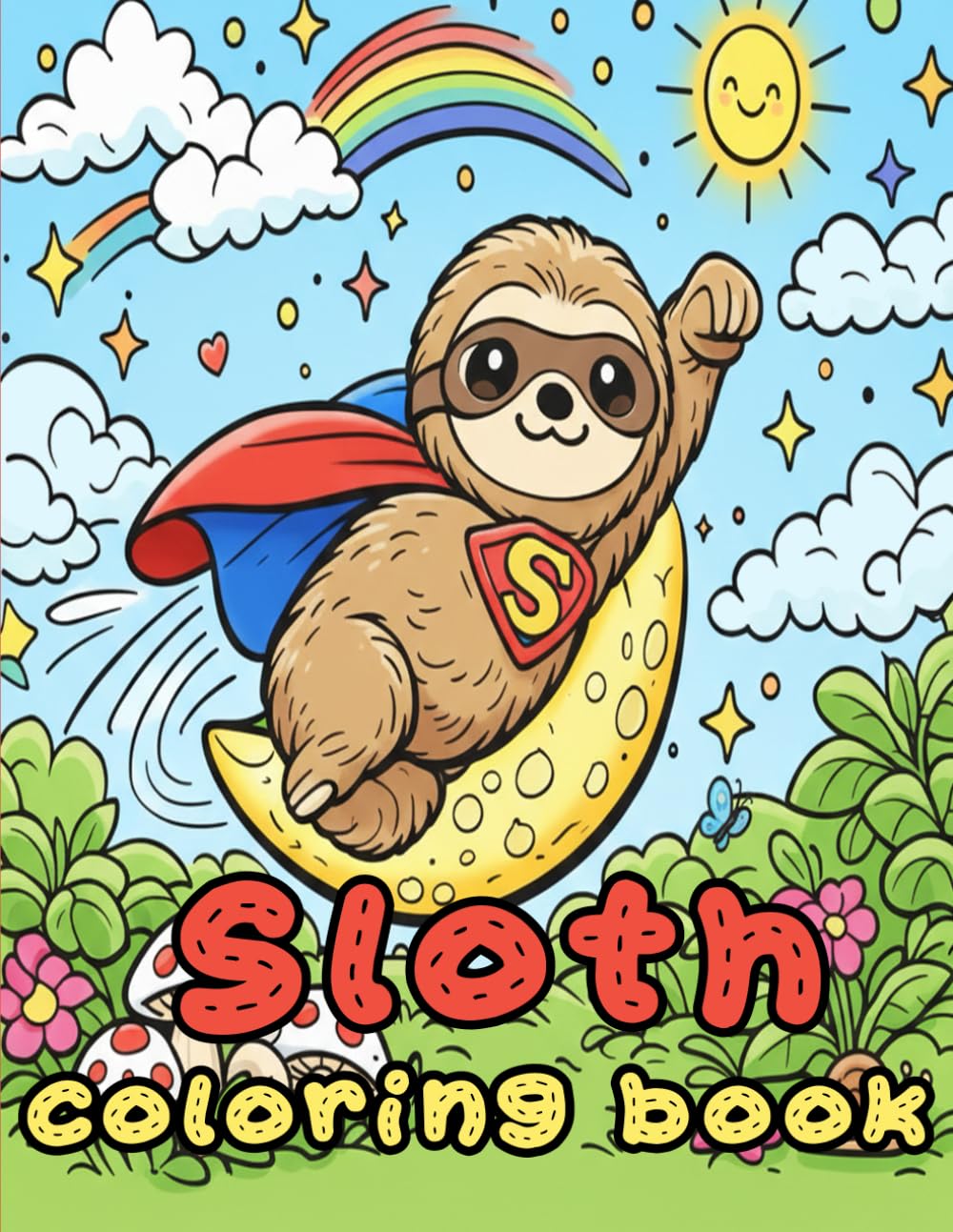 Sloth Coloring Book: Cute and Easy Sloth Coloring Pages for Boys & Girls | Fun Jungle Animals Activity Book