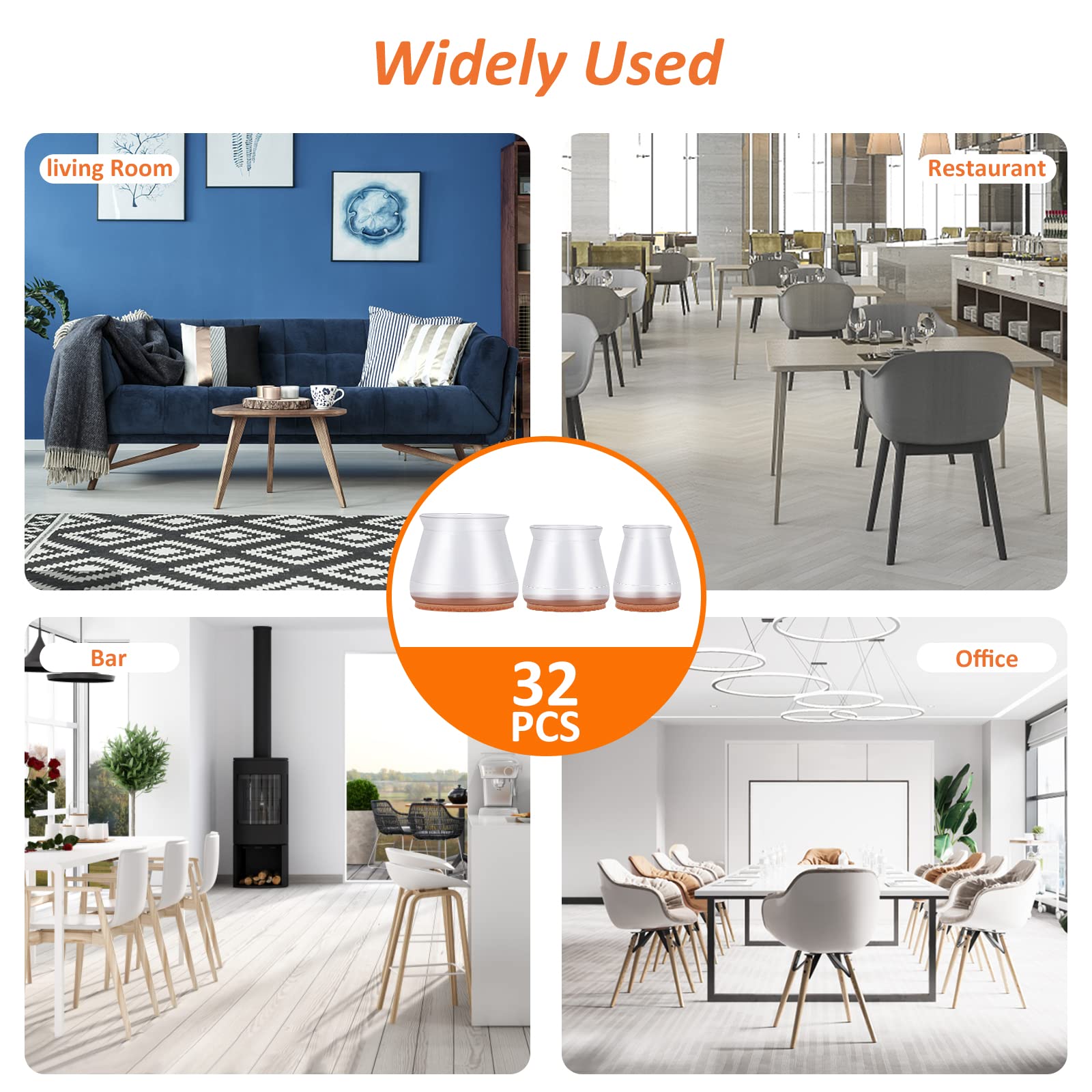 Unique Bargains 30pcs Furniture Pads Round 2inch Self-stick Anti-scratch Reduce Noise Felt Pads Feet Floor Protector Gray In The Felt Pads Department At - View #8