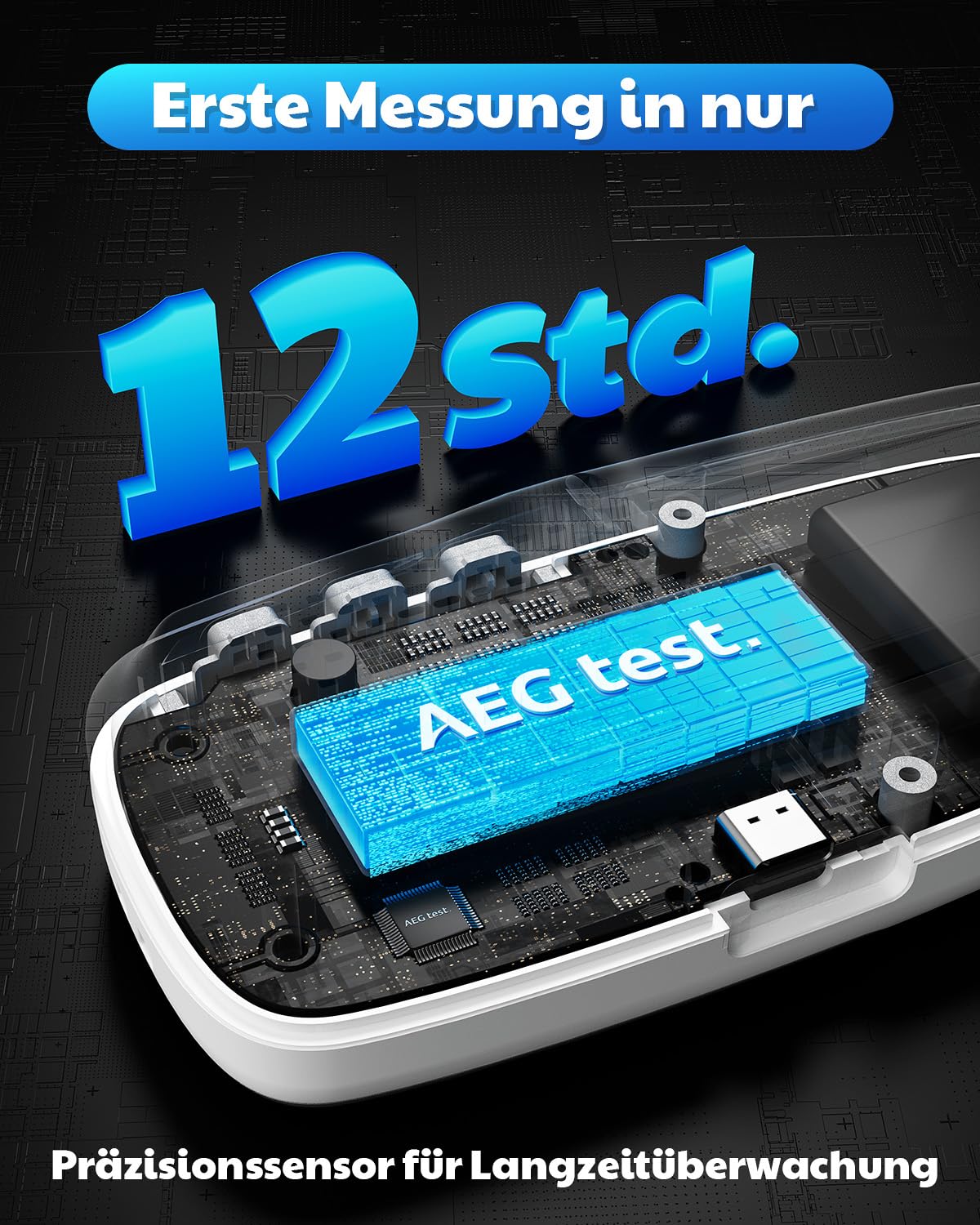 HOUND-2070 Radonmessgerät für Zuhause, mit Temperatur- & Luftfeuchtigkeitsanzeige, 504 Tage Datenspeicherung, wiederaufladbar, 3-in-1 tragbarer Radontester für Keller, pCi/L oder Bq/m³