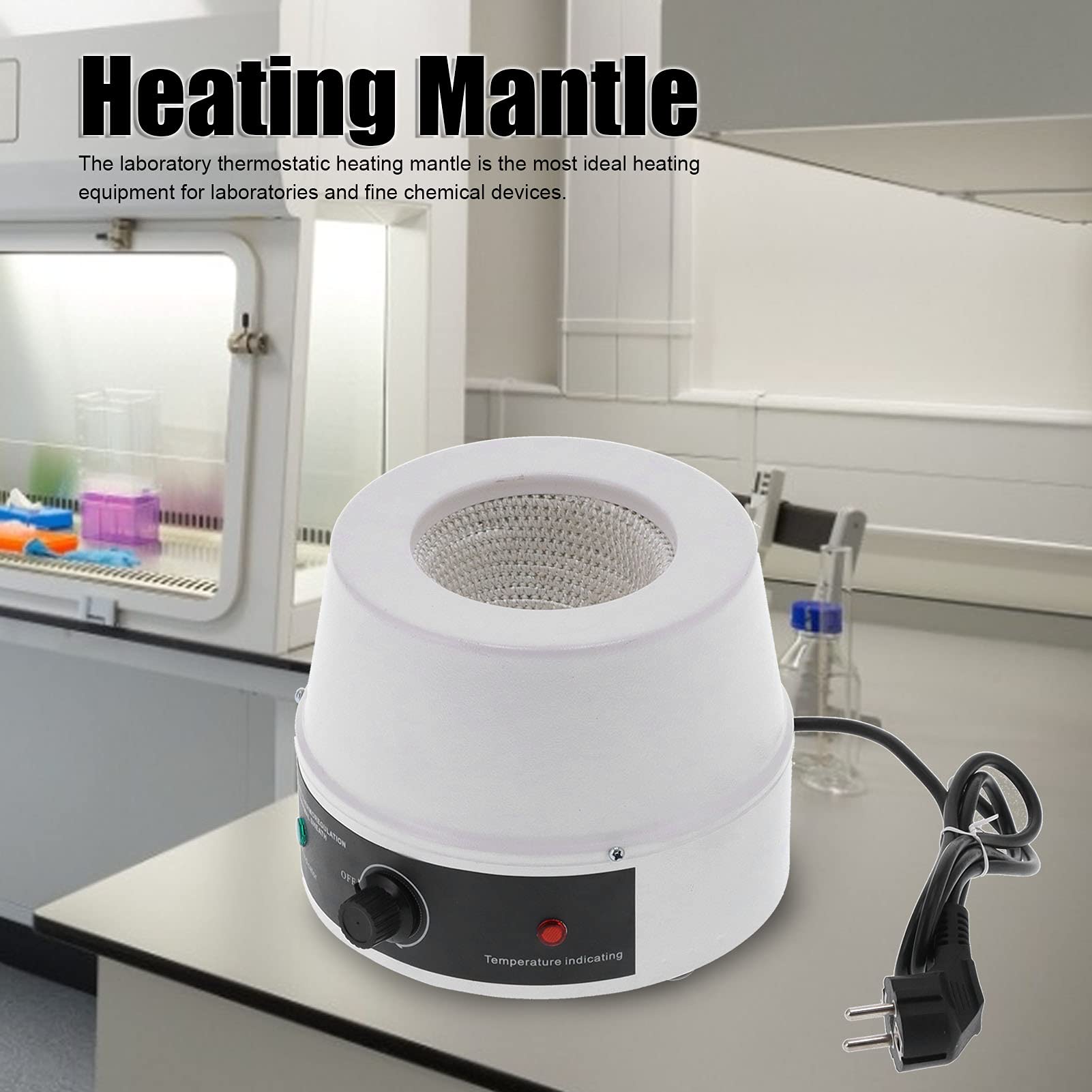Tissting Agitatore Magnetico, Mantello Riscaldante Elettrico con Regolazione Temperatura 350°C, Agitatore da 250 ml in Fibra di Vetro per Laboratori Universitari e Scientifici