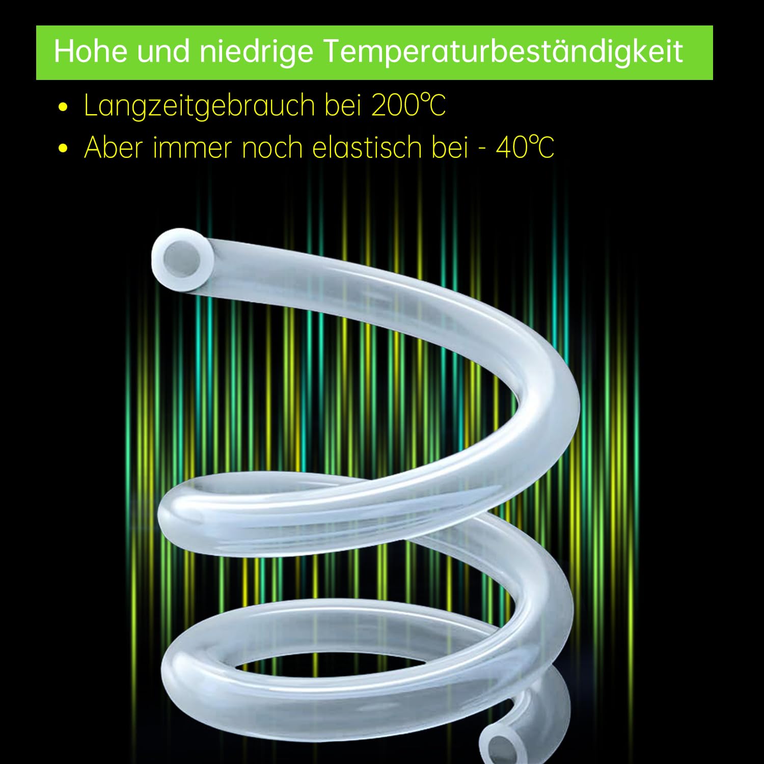 Tuyau en silicone - Tuyau en caoutchouc transparent pour la maison, l'eau potable, l'industrie - 13 mm ID x 18 mm OD, épaisseur de paroi 2,5 mm, longueur 2 m