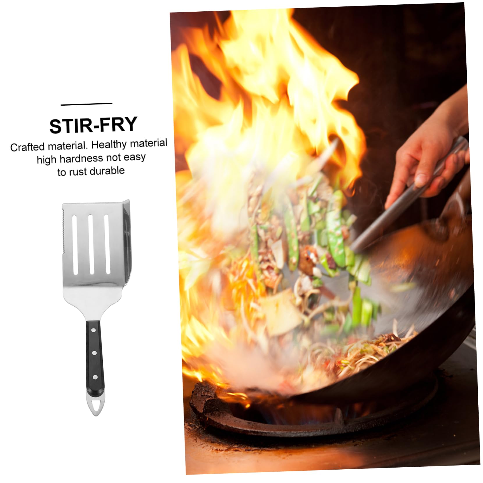 OFFSCH Stainless Steel Cooking Spatula Versatile Steak and Shovel Kitchen Tool for Baking and Grilling Easy to Store Hanging