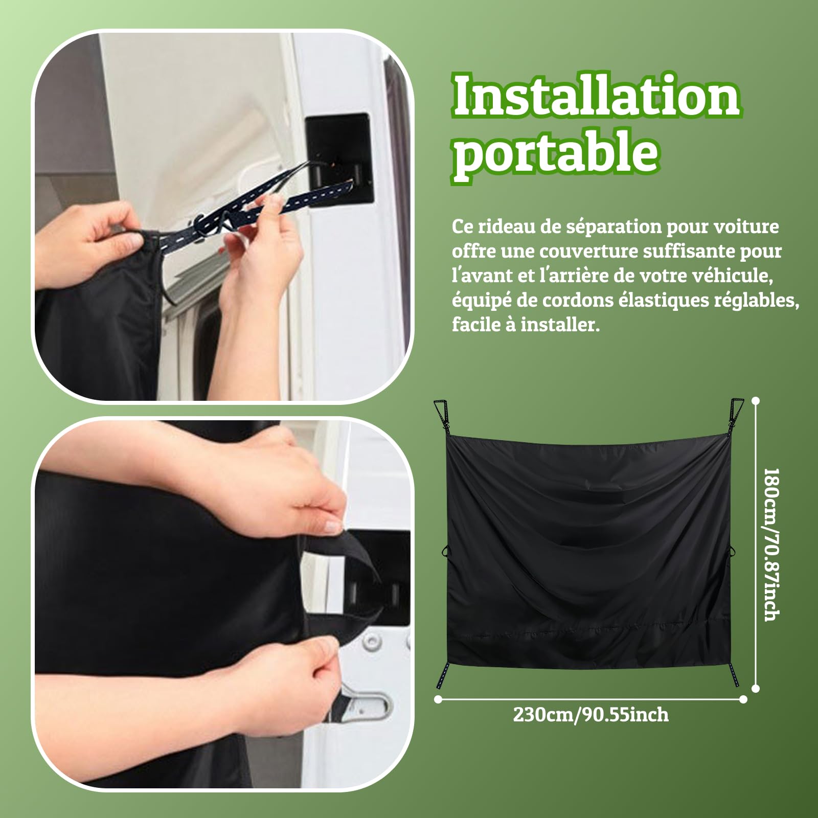 Rideau De Douche Pour Portière Arrière De Voiture | Cabine D'habillage
