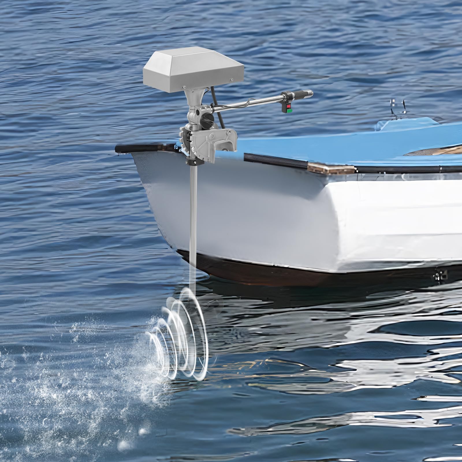 Genérico Motor fueraborda eléctrico 1500W, 12V/24V, sin escobillas, Velocidad máxima 4200rpm, Pantalla LED, Velocidad Variable, Marcha adelante/atrás, para Barcos de Pesca