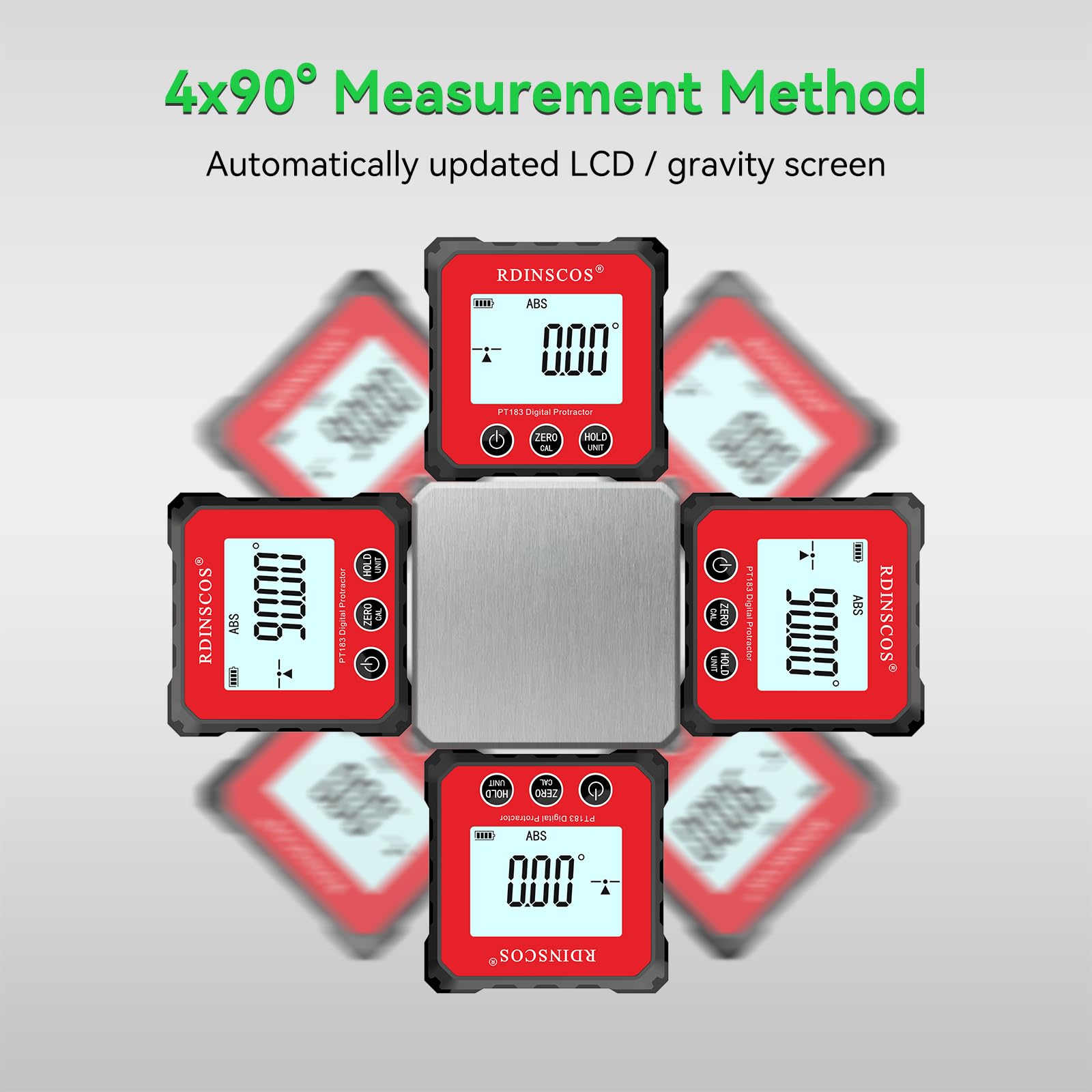 Angle Finder Line Digital Level Tool, Woodworking Tools, 4-Side Magnets Miter Saw Protractor, Electronic Level - Image 2