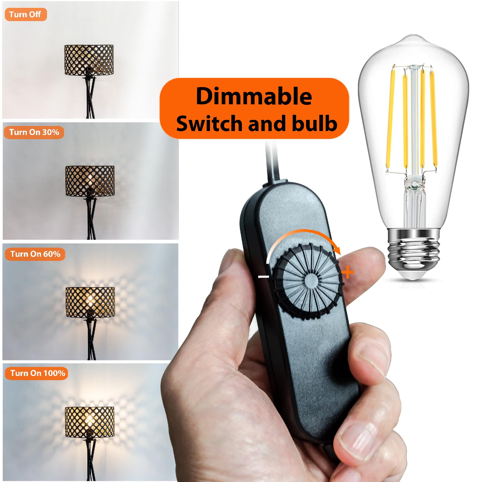Vintage Metall Stehleuchte Dimmbar LED, Schwarz/Gold | Dreibein, Wohnzimmer & Schlafzimmer, Retro Standleuchte, Für Familien