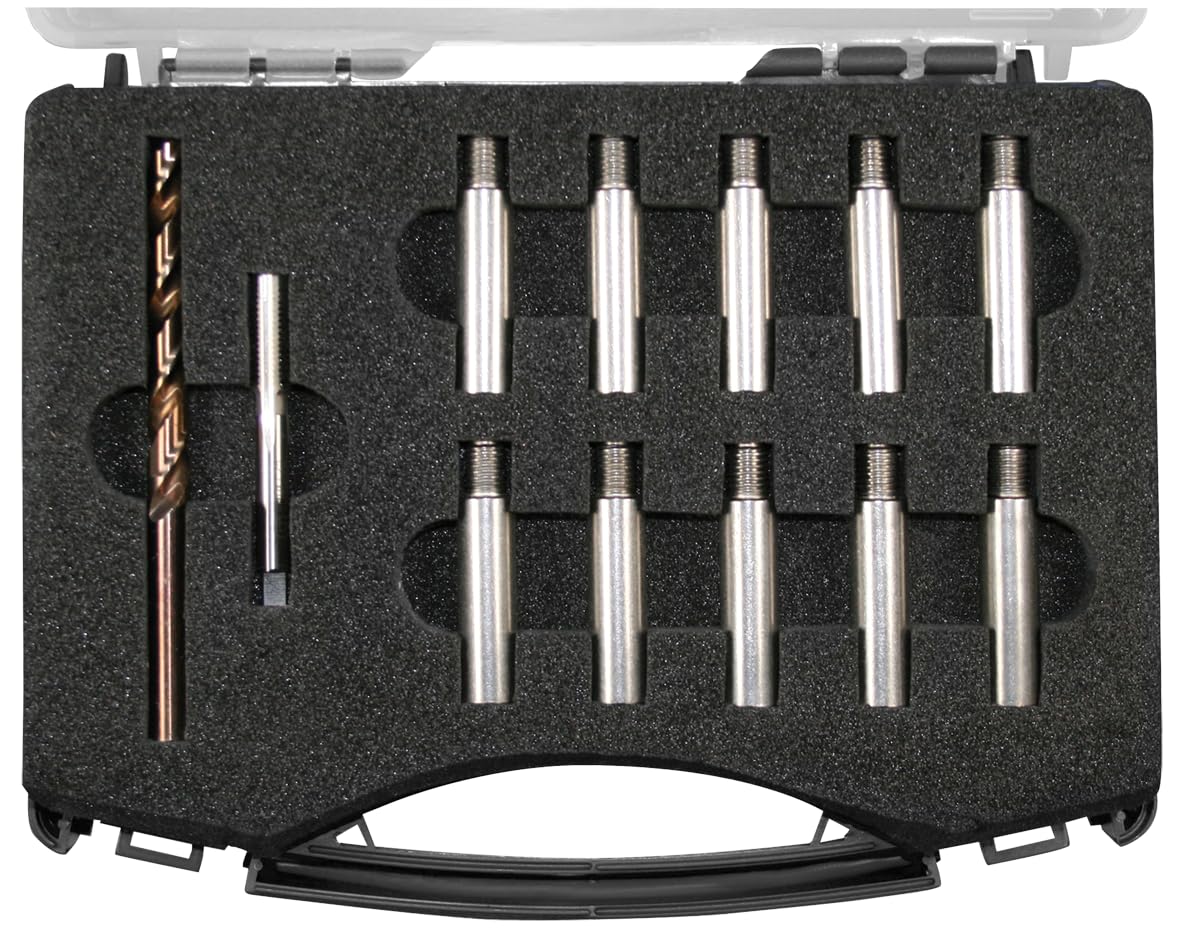 SW-Stahl 01477L Führungsbolzen-Reparatursatz M10 x 1,25 Bremse - 11-teilig | Profi-Reparaturset für defekte Innengewinde an Radlagergehäuse & Bremssattelträger, inkl. 10 Ersatz-Führungsbolzen