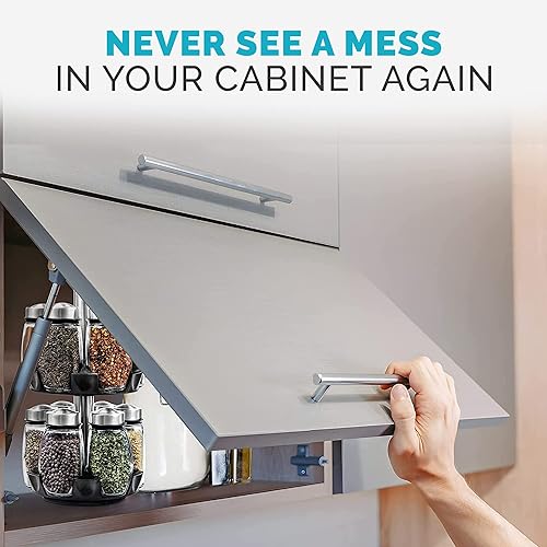 Miniatura 6 de Especiero giratorio de 12 tarros con 12 recipientes de cristal para encimera especias no incluidas