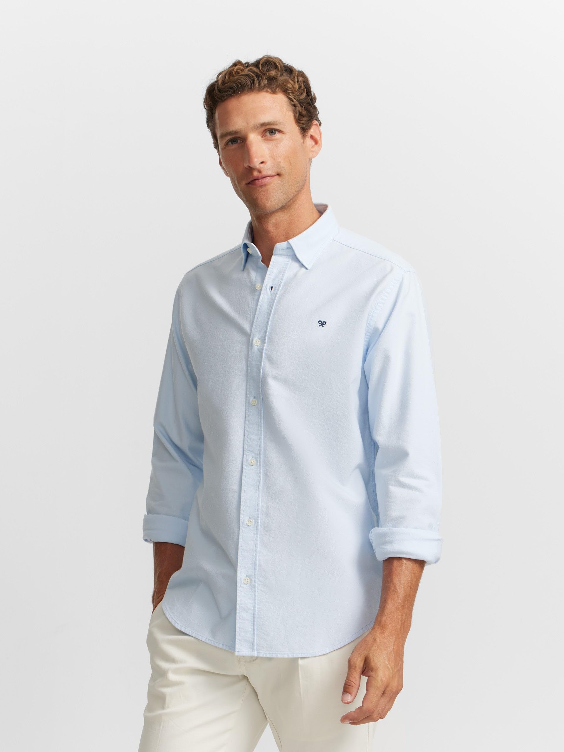 SILBON Camisa Sport Oxford Cutaway para Hombre